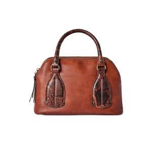 Time and Tru Women’s Palms Satchel Handbag Black